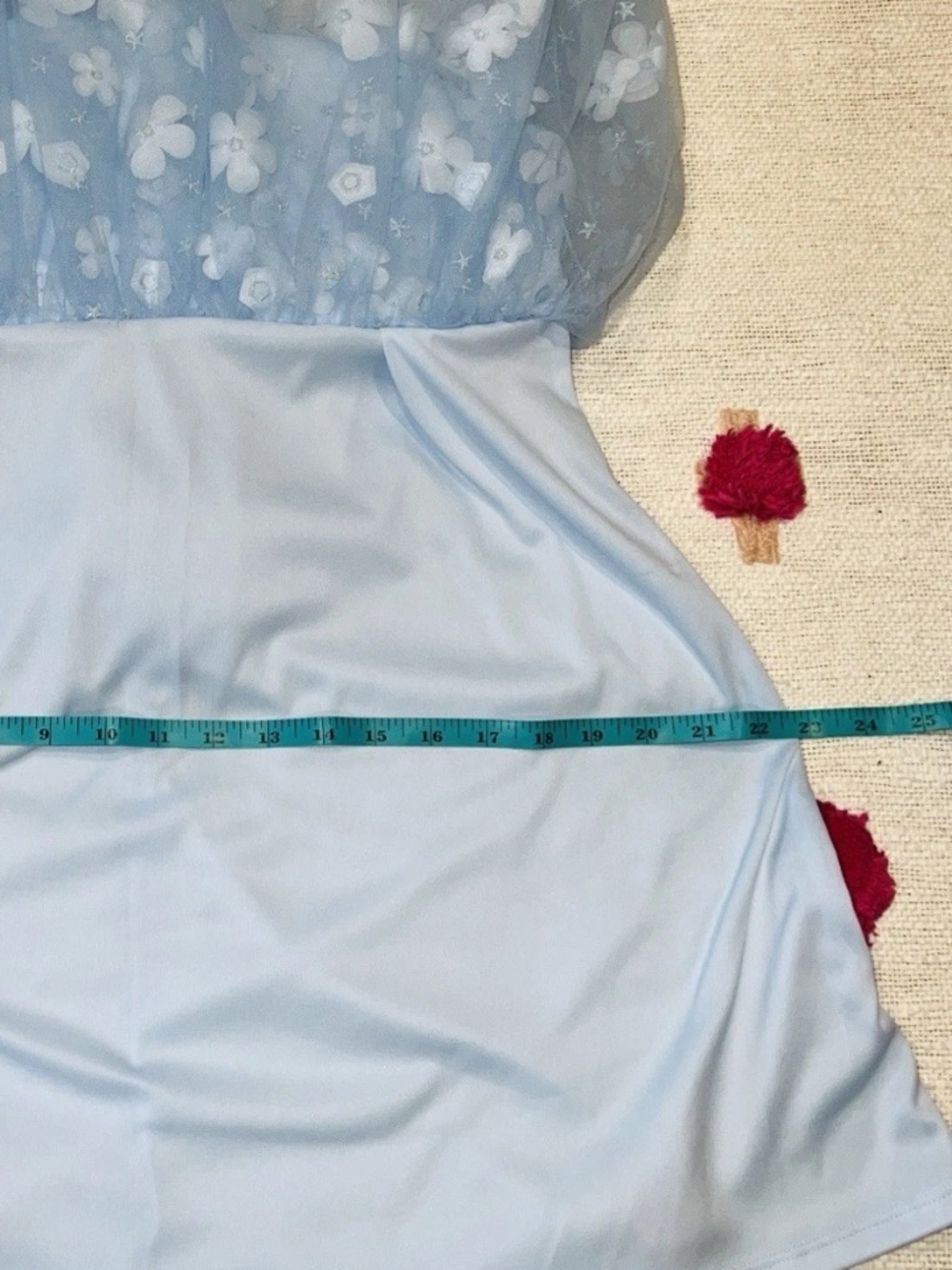 Altar’d State Aurora Floral Mesh Babydoll Dress Baby Blue Size Medium - Picture 13 of 16